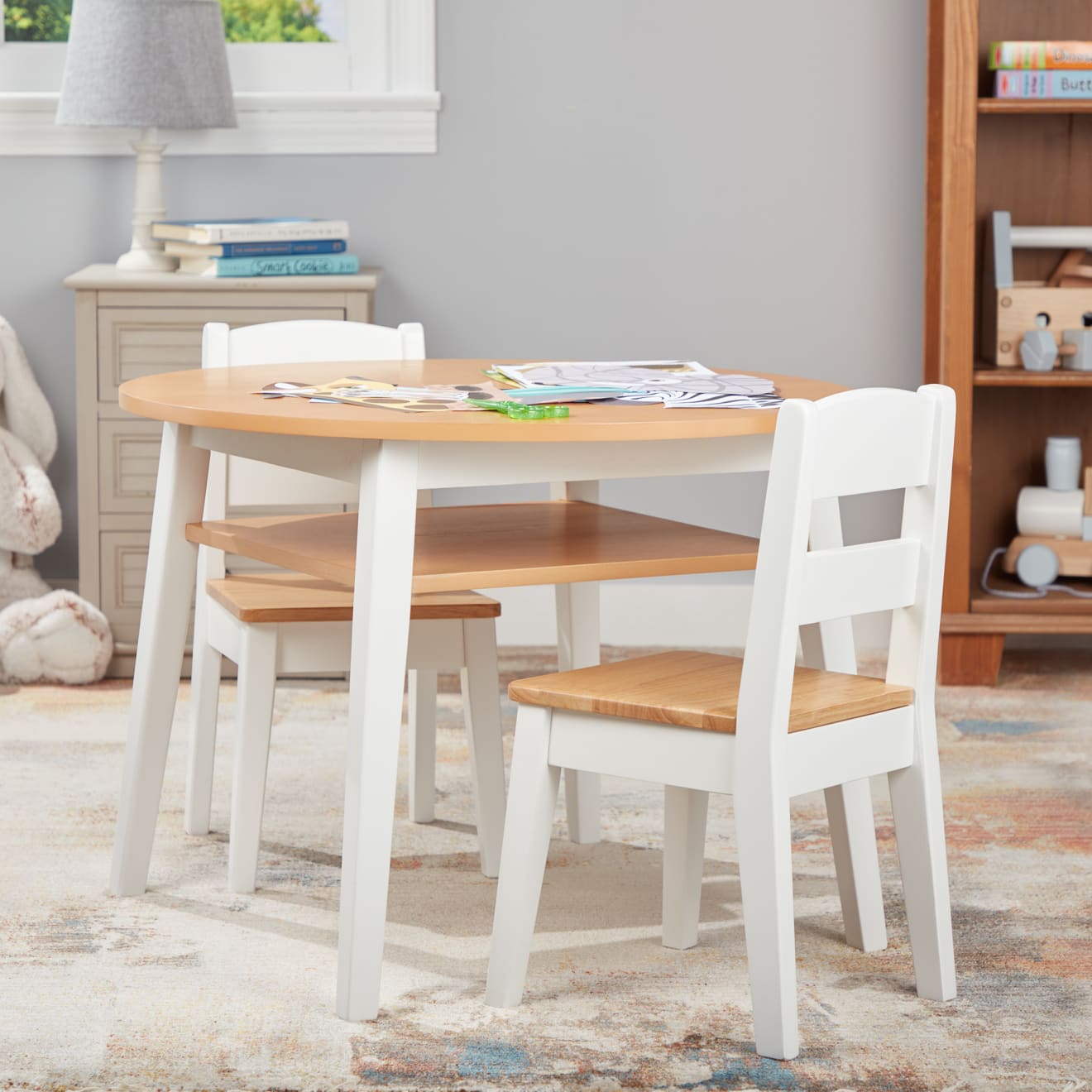 Wooden Round Table & Chairs Set