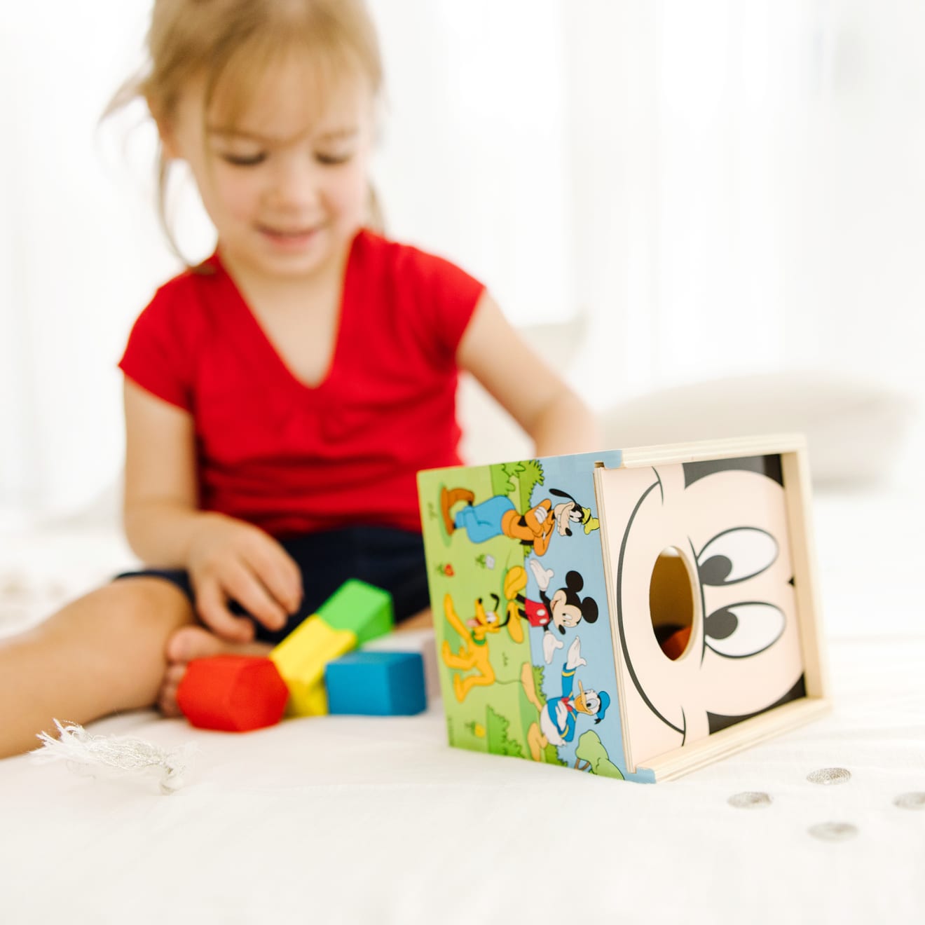 Disney Mickey Mouse & Friends Wooden Shape Sorting Cube