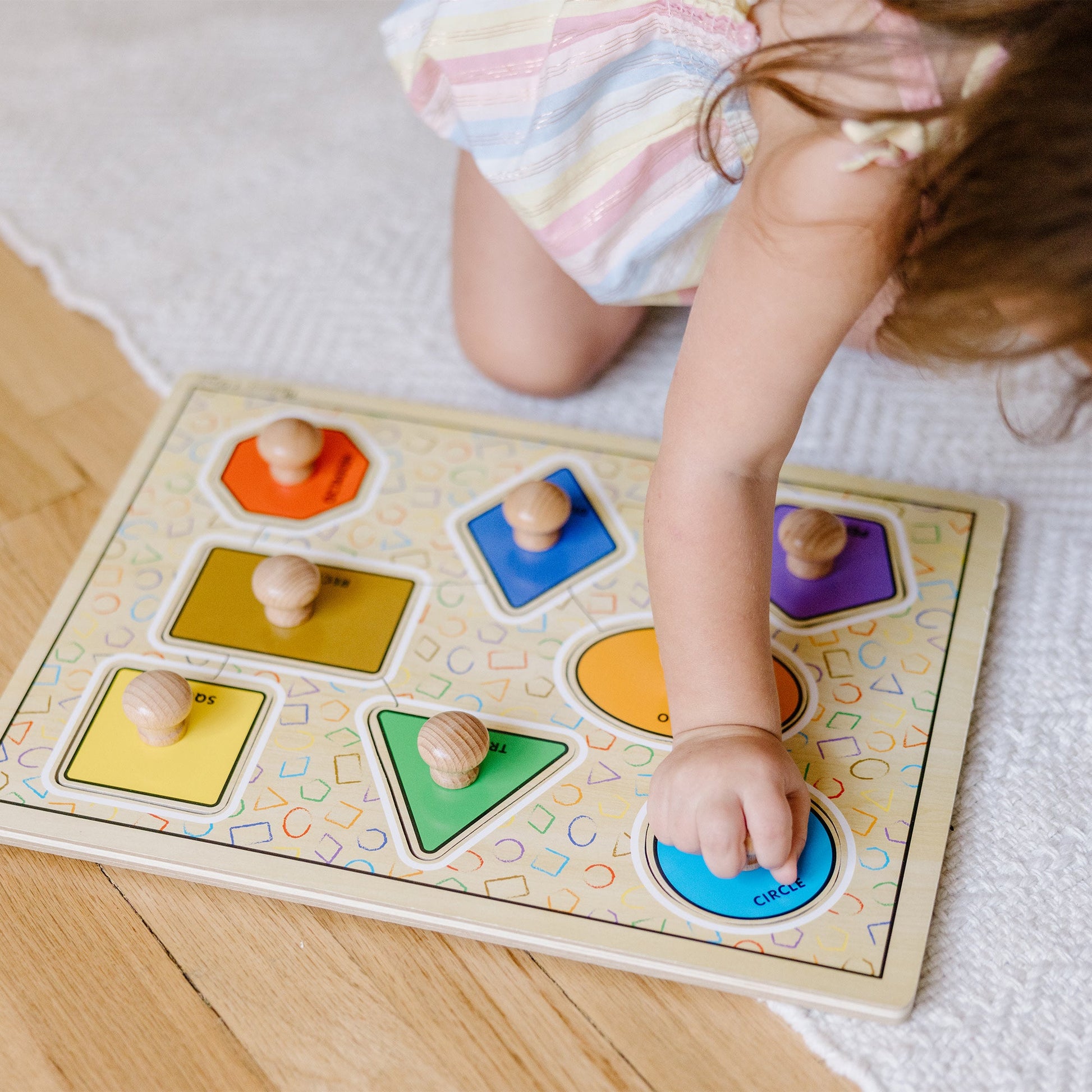 Geometric Shapes Deluxe Jumbo Peg Puzzle - 8 Pieces